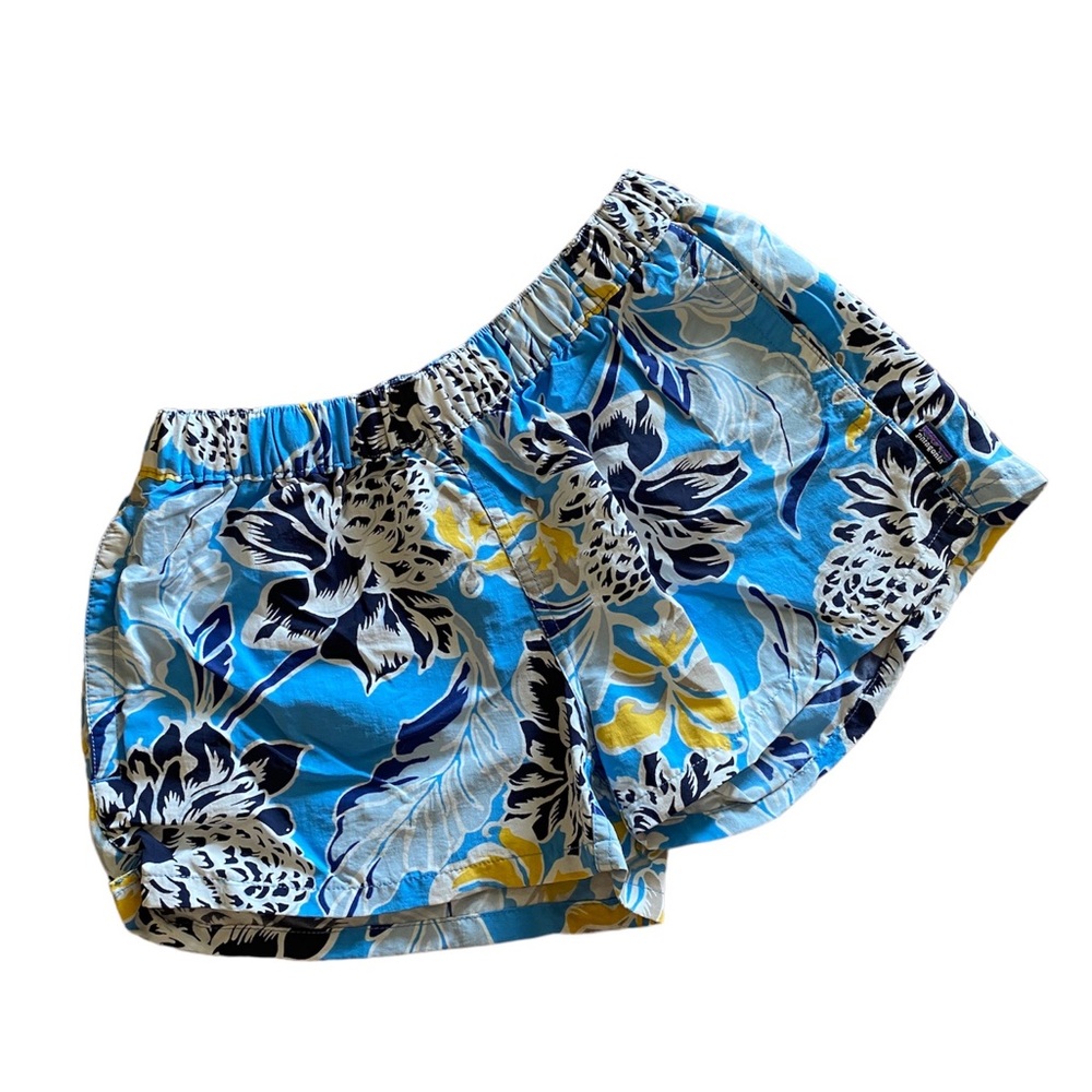 Patagonia Barely Baggies Blue Floral Shorts Size Small